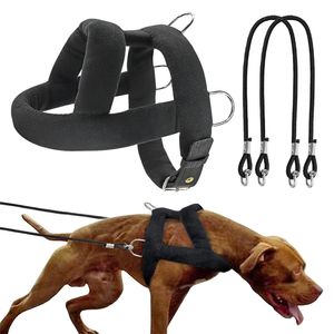 Adjustable Dog Weight Pulling Training Harness Pulling Leash For Medium Large Work Dogs Husky Weight Pulling Harnesses Vest 210729