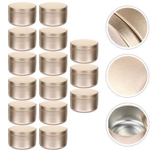 Candele 24 PCS Rotondi Candela Vaso di stoccaggio Contenitore in alluminio