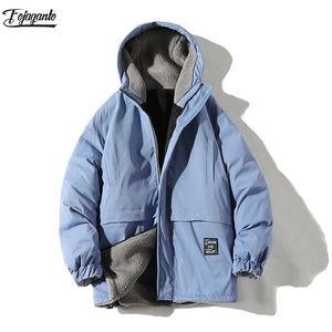 Fojaganto Ceket Erkekler Kış Kalın Polar Su Geçirmez Dış Giyim Moda Sokak Ceketler Rüzgarlık Ordusu Parka Yağmurluk Mont 211214