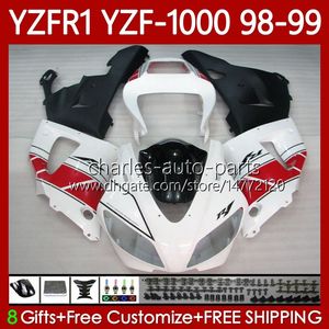 OEM Fairings for Yamaha YZF-R1 YZF1000 YZF R 1 1000 CC YZFR1 98 99 00 01 Bodywork 82No.91 YZF R1 1000cc White Blk Red 1998 1999 2000 2001 YZF-1000 98-01 Motorcykel Body Kit