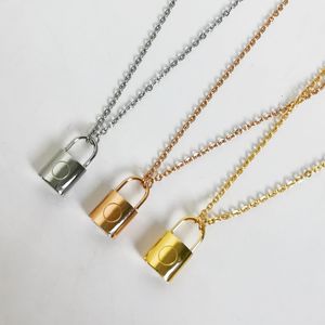Luxury Designer Jewelry women Necklace Gold Lock Pendant Necklaces Stainless Steel Silver Rose Gold Earrings Bracelet Fashion Jewelry