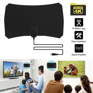 1000マイル良い品質4K 25dbiハイゲインHDフィルムテレビアンテナDTV-T2ボックスデジタルテレビアンテナブースターアクティブ屋内空中フラットデザイン