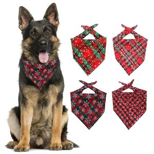 Natal animal de estimação cão de cachorro bandana algodão cães floco de neve scarf bibs colarinho pets filhote de cachorro cachecol triangular xmas decoração suprimentos bh5440 wly