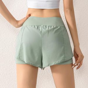 2021 Women Fake Two-Piece Running Shorts Quick-drying Sports Shorts Summer Breathable Yoga Sports Fitness Shorts Breathing Silm