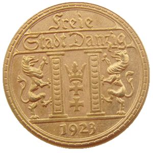 Polen 25 Gulden 1923 vergoldete Kopie Münze Messing Handwerk Ornamente Replik Münzen Heimdekoration Zubehör198I