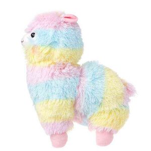 Rainbow Alpaca Plush Toy Lama Doll Cotton Stuffed Animal Toys Y211119