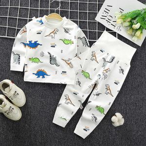 Wysokiej talii Zestawy odzieżowe dla dzieci Jesień Bawełna Baby Boys Bothwear Zestawy Dzieci Dziewczyny Z Długim Rękawem T-Shirt + Spodnie 2 sztuki Zestawy G1023