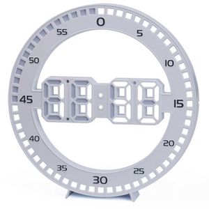 Cichy 3D cyfrowy okrągły Luminous zegar ścienny LED Alarm z kalendarzem, termometr temperatury do biura, szkoły, dekoracji wnętrz X0726