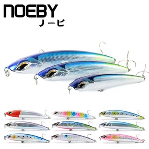 NOEBY Laser-Surface Sinking Big Pencil Ocean Boat Fishing Lure Thru-Wire-Construction 3x-Strength Hook For Tuna GT Sea Fish 220121