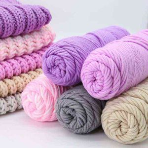 1pc 100g / PCS分厚い編み糸の編み物のためのウールのためのウールのためのウールの編み物のスカーフのセーターの毛布帽子の柔らかい糸かぎ針編み綿のおもちゃDIY線Y21​​1129