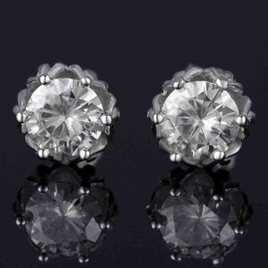 14K 18K 총 1CT 샴페인 다이아몬드 테스트 Moissanite 실버 귀걸이 보석 보석 여자 친구 선물 특별 가격 선물