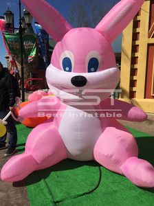 Anpassad Påskdekoration Rosa Reklam Ballonger Uppblåsbara Animal Kanin Cartoon Bunny