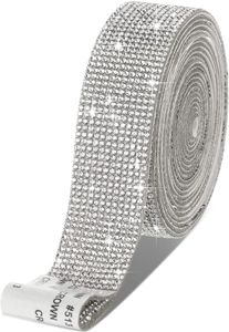 Fönsterklistermärken Självhäftande kristall Rhinestone Diamond Ribbon DIY Dekoration Klistermärke Rhinestones För Konsthantverk Händelse Bil Telefon Decoratio