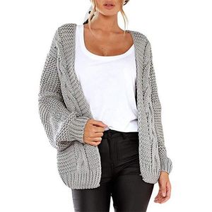 Sweater Jacket Women Spring Autumn Casual Fashion Long Sleeved Solid Color Loose Knit Cardigan Coat Feminina LR1076 210531