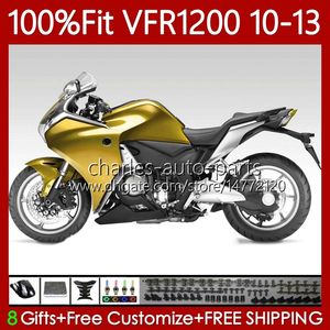 Bodys Enjeksiyonu Honda Crosstourer VFR1200F VFR 1200 RR CC 2010 2011 2012 2013 76NO.110 VFR1200RR VFR-1200 Parlak Altın 10-13 VFR1200X VFR1200 F x 10 11 12 13 PERACENTY