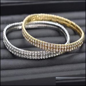 Anklets smycken kvinnor sexig klar lysande kristall strass guld/sier färg ankel kedja ankel armband fot bröllop droppe leverans 2021 uwk