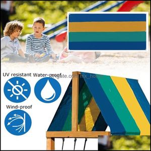 Binalar Veranda, Çim Bahçe Ev GardenWaterproof Çadır Çatı ER Baskılı Şeritler Bahçesi Salıncak Seti Değiştirme Tarp Thin889 Gölge Damla De