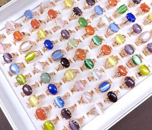 Lindo grande zircon gema gota sete cor opal anel estilo mix multi design personalizado mulheres jóias 30 pcs / lote