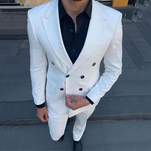 Wholesale white tuxedo dinner jacket for sale - Group buy Men s Suits Blazers Tailor made Fashion Double Breasted White Slim Fit Groomsmen Tuxedo For Wedding Dress Dinner Party Costume Jacket Pan