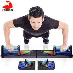 KoKossi 9 in 1 Push Up Rack Board Men Women Fitness Exercise Push-up Stands Body Building Training System Home Gym Fitness X0524