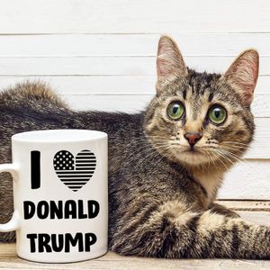 Uwielbiam Donald Trump Flaga Serce Design Funny Trump Kubek 11 Oz kubki kawy CCE12161