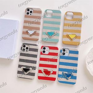 Lyxtelefonfodral för iPhone 15 15Pro 14 14Pro 14Plus 13 13Pro 12 12Pro 11 11 Pro Max XS Xsmax Fashion Designer Fabric Leather Cover med Samsung Note20 S21 S22 S23 Ultra Ultra Ultra