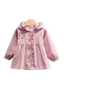 여자 재킷 봄과 가을 의류 외국 스타일의 아기 윈드 브레이커 어린이 공주 P4316 210622