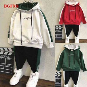 Terno de bebê primavera outono crianças meninos vestuário conjuntos casuais esporte tops hoodies tracksuits ternos de algodão manga comprida crianças roupas g0119