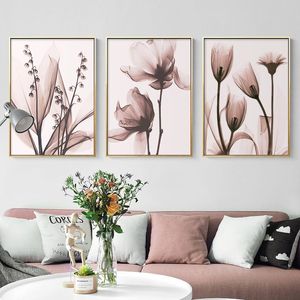 Paintings Nordic Canvas Painting Flowers Posters Blue Floral Wall Art Print Minimalist Backdrop For Modern Living Room Pictures Home Decor