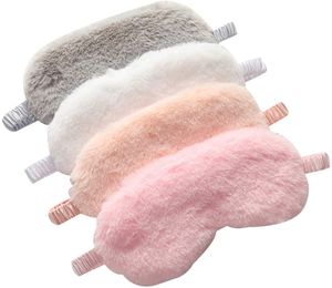 4 Pack Sleep Masks Soft Sleeping Blindtlebell Cover Sleepover Birthday Party Bekvämt Silky tyg mysig fluffig päls ögonkuddar