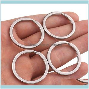 Jewelry10Pcs Metal Stainless Steel Key Holder Split Rings Keyring Keychain Keyfob Aessories 25Mm Drop Delivery 2021 Ini2J