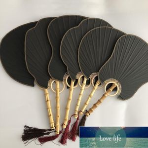 10pcs Black Blank Handle Fan Rice Paper Traditional Craft Chinese Hand Vintage DIY Bamboo Root Lantern Round Other Home Decor Factory price expert design Quality