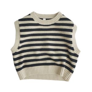 Koreański styl elegancki dzieci Sweter kamizelka Ins Popularna Quality Boys Knitwear Baby Girls Winter Pullover Spadek Ubrania dla Maluch Y1024