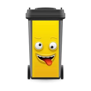 DIY Yaratıcı Rubbish Bin Sticker Karikatür Sevimli Yüz Ev Duvar Duvar Duvar Baskı Çıkartması Çıkarılabilir Kendinden Yapışkanlı Mutfak Aksesuarları 210308