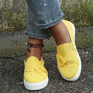 2021 Verão Novas Mulheres Casuais Sapatos Ao Ar Livre Lona Cross Flats Confortável Respirável Feminino Calçado Slip On Loafers Y0907