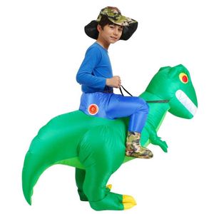 Novo traje inflável do dinossauro para os trajes do desempenho dos miúdos passeio no Trex Cosplay Anime Roupas Explodir o bom presente de aniversário Q0910