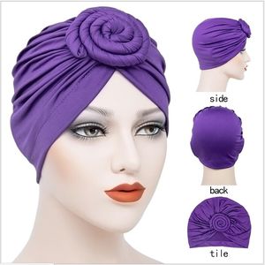 Kvinnor Donut Turban Caps Chemo Hat Islamic Headscarf Hat Kvinna Headband Turbans Muslim Cap Chemotherapy Cap