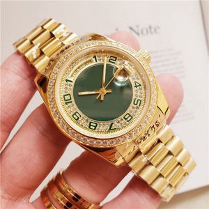 Fashion Mens Diamond Watch Gold Stainless Steel Classic Automatic Mechanical Men Watches 37mm Montre De Marque