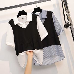 OL Style White Shirts for Women Turn-down Collar Pockets Women Blouse Tops Elegant Workwear Female Tops blusas femme Summer 210604