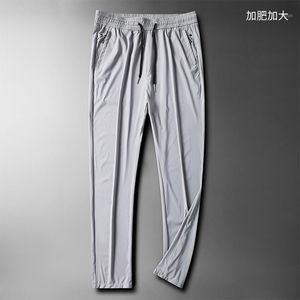 Sommar 2021 Mäns Fat Plus Storlek Is Silk Straight Sports Casual Pants Jeans