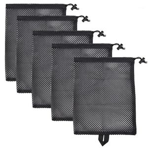 5pcs / set resor Sundries Storage Bag Nylon Mesh Drawstring Verktyg för Kläder Skor Utomhus Organizer Bärbara Väskor