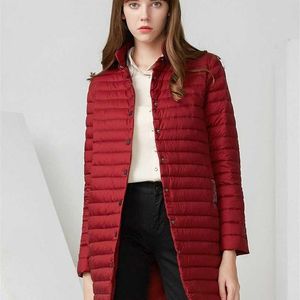 Bosideng Piumino lungo di alta qualità Colletto alla coreana Moda Piumino ultraleggero Capispalla invernale da donna B70131104B 211007