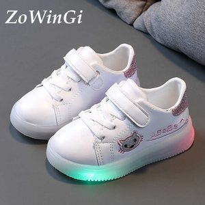 サイズ21- 30ライトアップスニーカー子供の靴子供の明るい赤ちゃん幼児ファッションランニングスポーツ男の子女の子スニーカー輝く靴G1025
