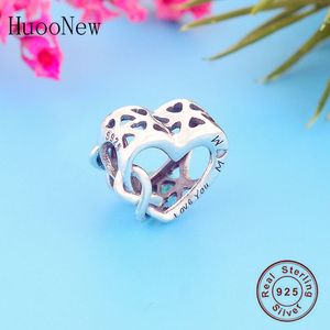 Fit Original Pandora Charm Bracelet 100% 925 Silver Infinity Love You MOM Bead Pendant Making Mother's Day Women Berloque 2020 Q0531