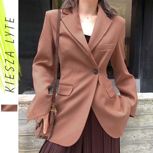 Kobiety Moda Blazers Wiosna Jesień Koreański Styl Nisze Slim Office Lady Suit Kurtki Płaszcz Kobieta Blazer 210608