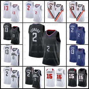 NCAA LOS 2 Kawhi 13 Paul Leonard George Angeles Basketball Jerseys 23 LBJ DOCIC LIPPERS MENSステッチジャージA7