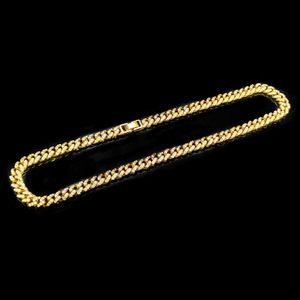 Küba punk hip hop tarzı kristal kolye, 8mm, zincir, buz rap şarkıcısı, moda, köpüklü elmas, altın hediye takı Q0809