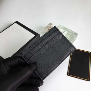 wholesale fashion black ID credit Card Holders woman Bee tiger Stone grain small wallet men Designer pure color Pebble leather luxury with box