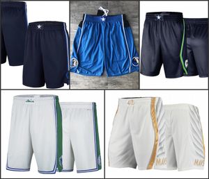 Pantaloncini Swingman bianchi blu scuro da uomo 2022 Dallas''Mavericks''City''Edition 2022 bianchi 75° anniversario