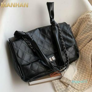 Cross Body Black Quilted Retro Large-Capacity Bag Women's 2021 Style Fashion All-Match Simple Shoulder Tote